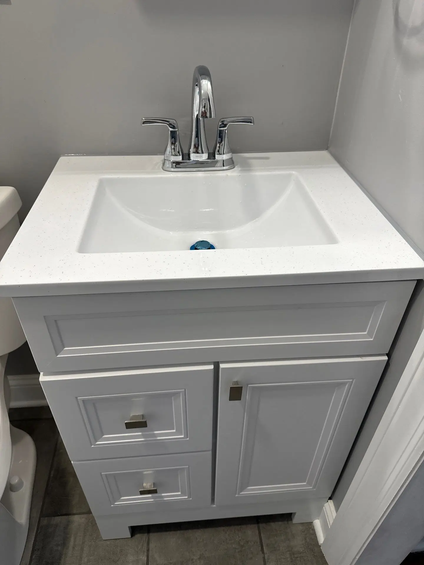 Bathroom remodel vanity install